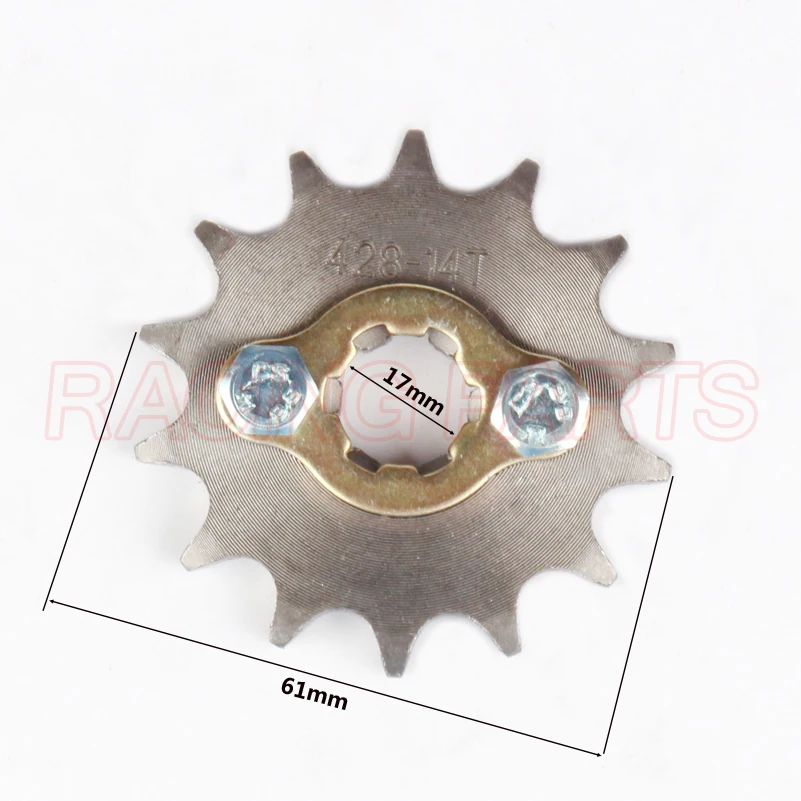 428# 17mm Front Engine Sprocket 10 11 12 13 14 15 16 17 18 19T Tooth For Dirt Pit Bike ATV Quad Go Kart Buggy Scooter Motorcycle
428# 17mm Front Engine Sprocket 10 11 12 13 14 15 16 17 18 19T Tooth For Dirt Pit Bike ATV Quad Go Kart Buggy Scooter Motorcycle