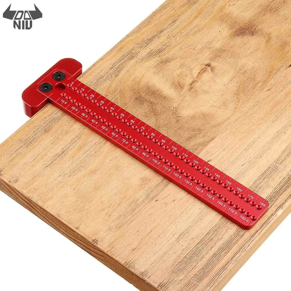 DANIU 185mm Aluminium Alloy Hole Positioning Measuring Ruler Precision Marking Red T-Ruler Scriber Gauge Woodworking Tools
DANIU 185mm Aluminium Alloy Hole Positioning Measuring Ruler Precision Marking Red T-Ruler Scriber Gauge Woodworking Tools