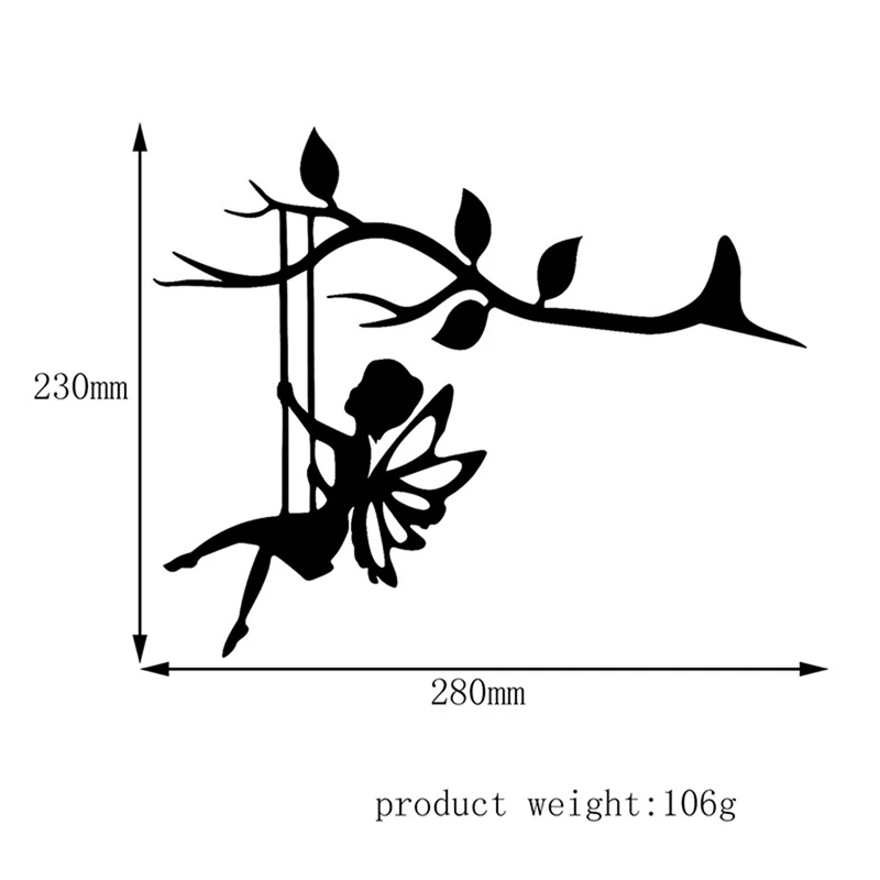 2D Garden Fairy Decoration Stake Metal Art Elf Silhouette Inserting Ornament for Outdoor Fairy Swinging on the Branch
2D Garden Fairy Decoration Stake Metal Art Elf Silhouette Inserting Ornament for Outdoor Fairy Swinging on the Branch
