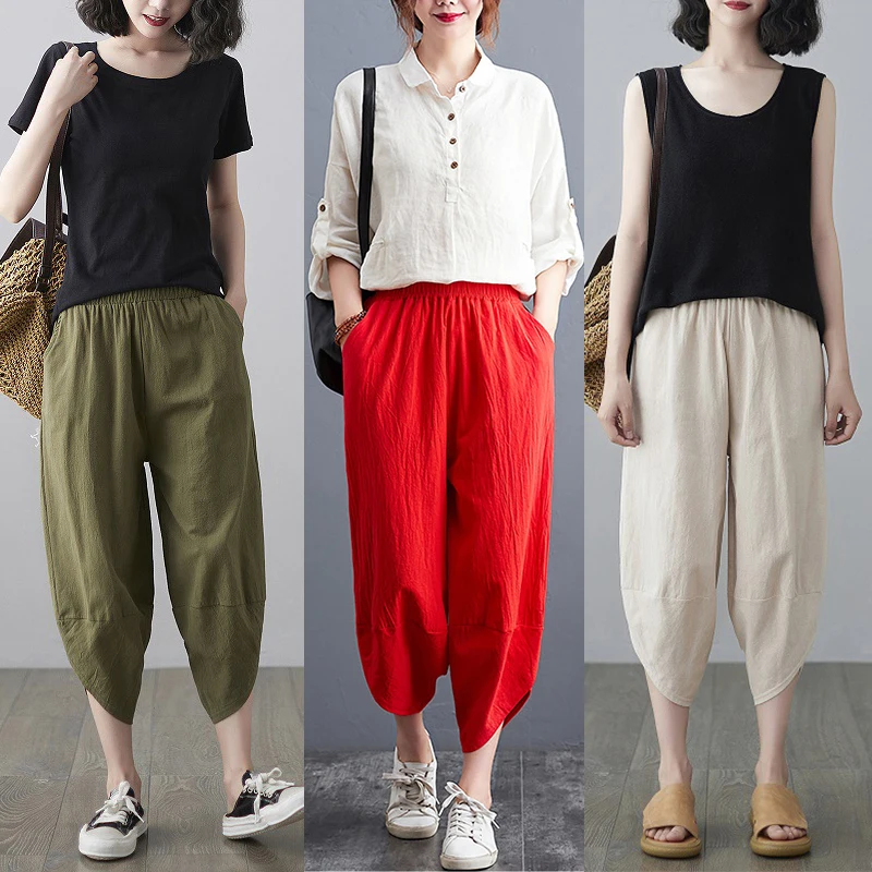 Women Pants Cotton Linen Comfortable Loose Pants Breathable Clothes Fashion Special Wide Leg Pants Ethnic Style Mid-rised
Women Pants Cotton Linen Comfortable Loose Pants Breathable Clothes Fashion Special Wide Leg Pants Ethnic Style Mid-rised