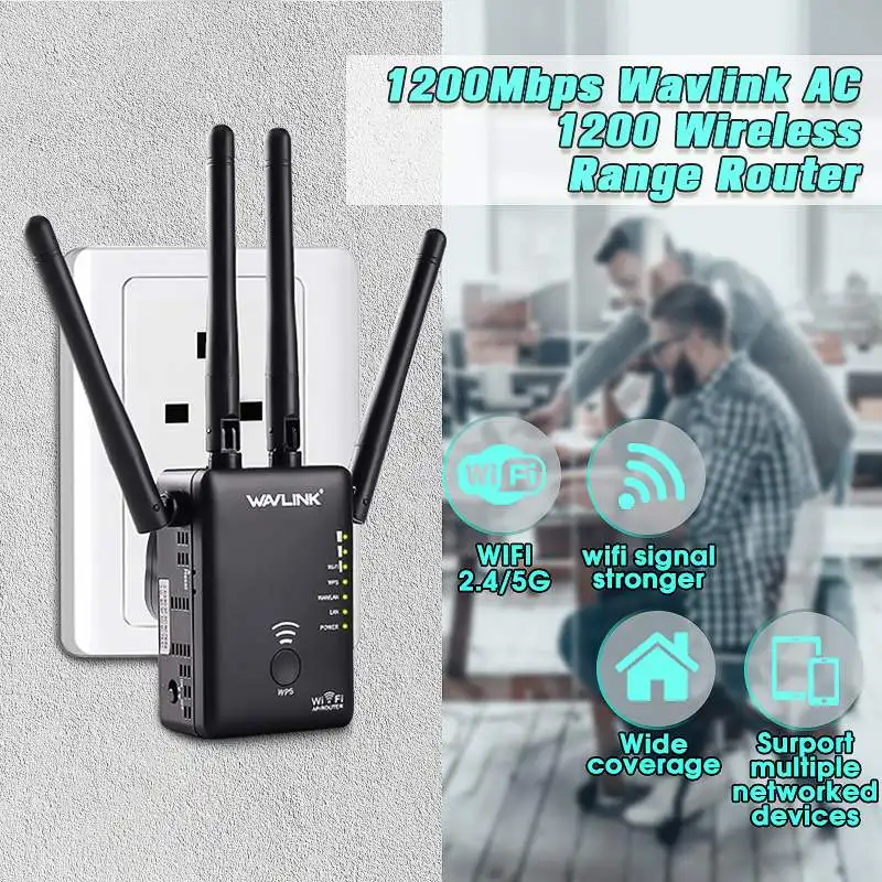 Усилитель сигнала Wi-Fi Wavlink AC1200, Беспроводной двухдиапазонный мини-роутер с 4 внешними антеннами
Усилитель сигнала Wi-Fi Wavlink AC1200, Беспроводной двухдиапазонный мини-роутер с 4 внешними антеннами