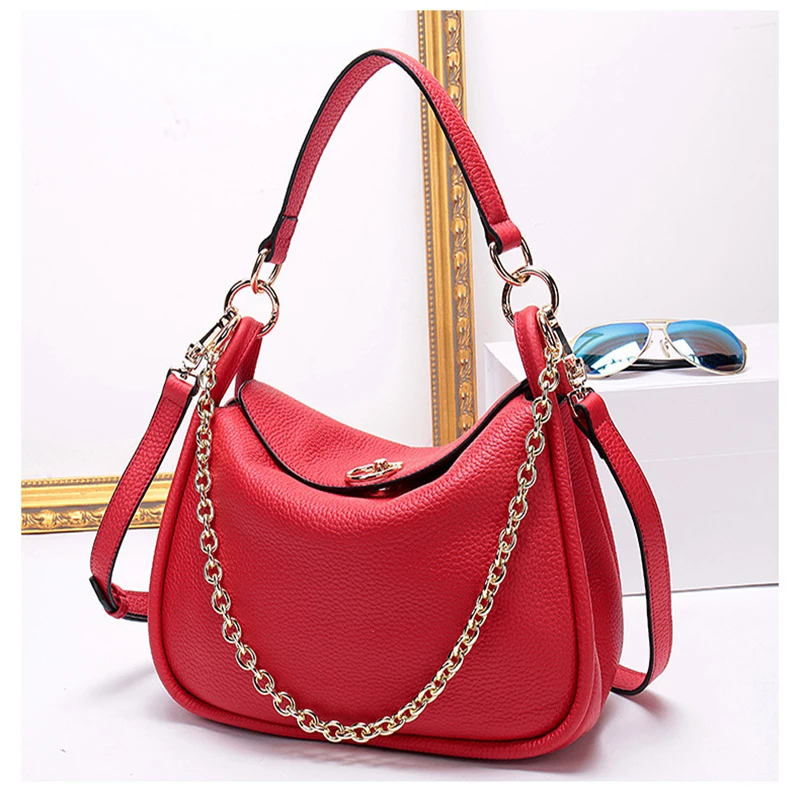 Genuine Leather Bag Big Bag 2021 Korean Fashion Handbag Chain Crescent Bag Top Layer Cowhide One-Shoulder All-Match Female Bag
Genuine Leather Bag Big Bag 2021 Korean Fashion Handbag Chain Crescent Bag Top Layer Cowhide One-Shoulder All-Match Female Bag