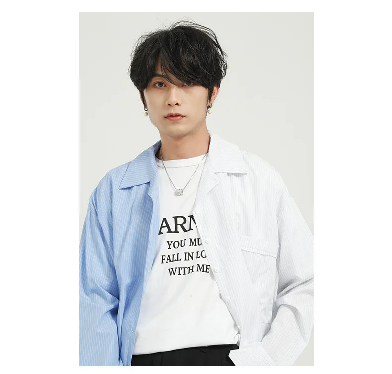 IEFB Men's Wear 2021 Spring Summer New White Blue Patchwork Casual Striped Shirts Long Sleeve Blouse Design Tops Oversize 9Y6170
IEFB Men's Wear 2021 Spring Summer New White Blue Patchwork Casual Striped Shirts Long Sleeve Blouse Design Tops Oversize 9Y6170