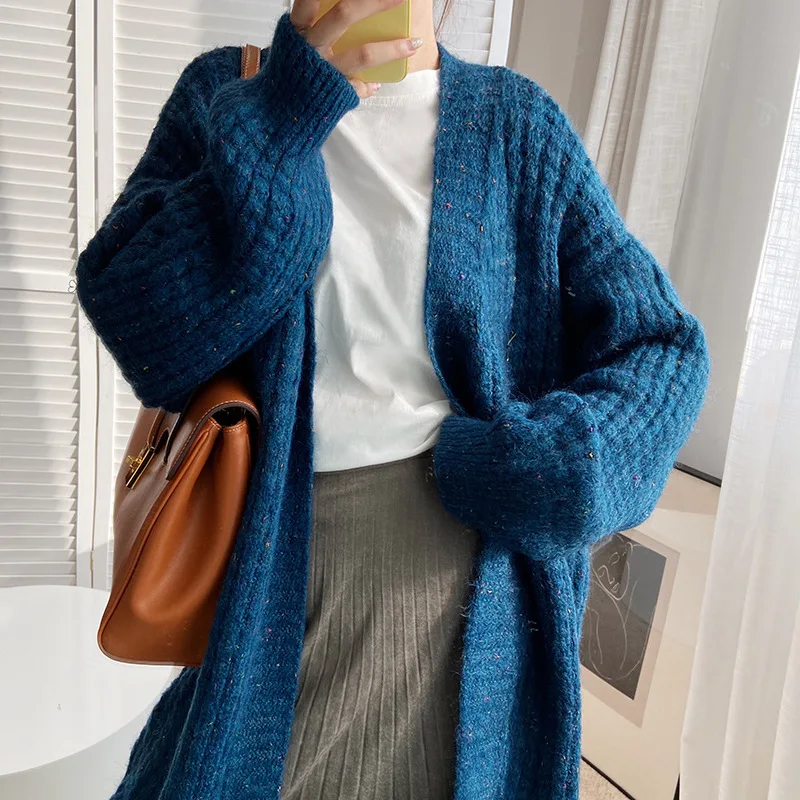 Korean Style Retro Fashion Sweater Cardigan Jacket Female Loose Autumn And Winter Over The Knee Mid-Length Lazy Wind Warm Coat
Korean Style Retro Fashion Sweater Cardigan Jacket Female Loose Autumn And Winter Over The Knee Mid-Length Lazy Wind Warm Coat