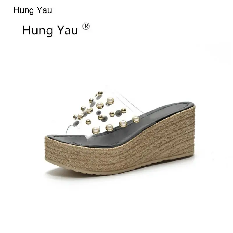 Hung Yau Shoes For Women Slip on Peep Toe Ladies Wedge Sandals Female Platform Summer Sandals Transparent Pearl Shoes Flats
Hung Yau Shoes For Women Slip on Peep Toe Ladies Wedge Sandals Female Platform Summer Sandals Transparent Pearl Shoes Flats