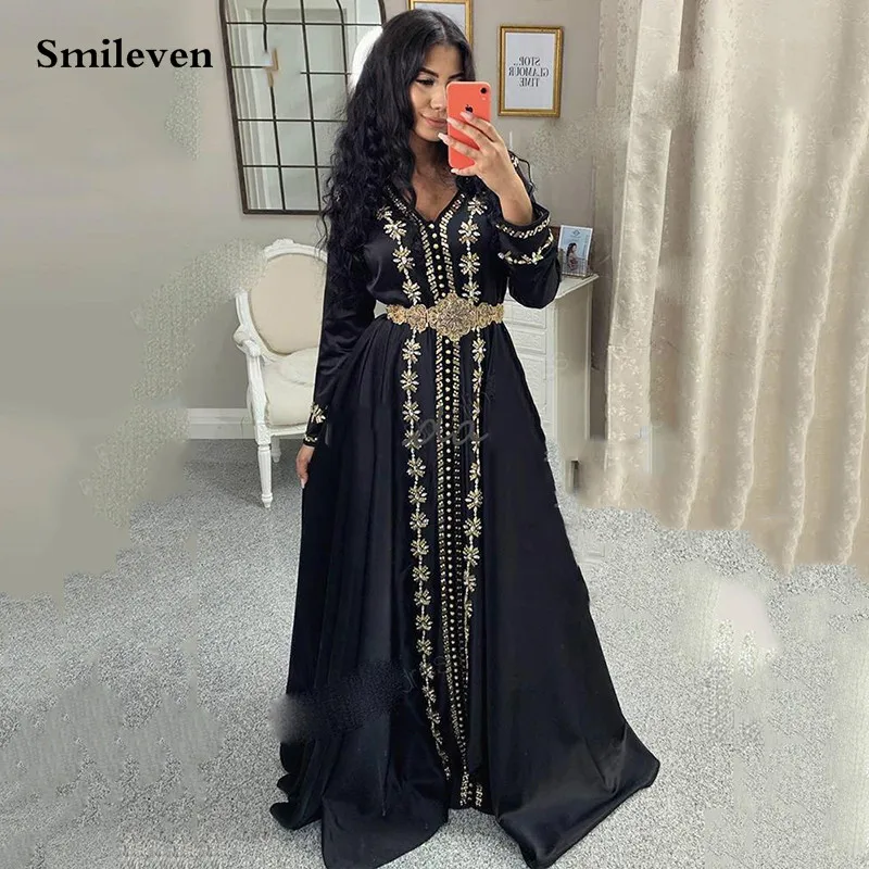 Smileven Black Moroccan Kaftan Formal Evening Dresses Manual Crystal Arabic Muslim Special Occasion Dresses Custom Made
Smileven Black Moroccan Kaftan Formal Evening Dresses Manual Crystal Arabic Muslim Special Occasion Dresses Custom Made
