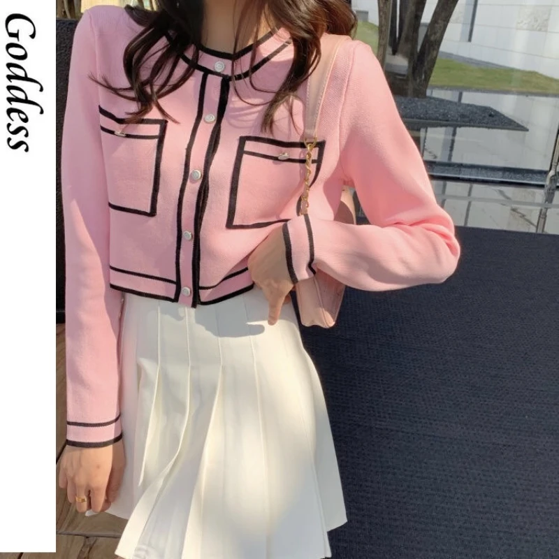 2021 Runway Pink Cardigan Crop Top Luxury Cropped Cardigan Women Round Neck Single Breasted Knitted Cardigan Short Sweater Coat
2021 Runway Pink Cardigan Crop Top Luxury Cropped Cardigan Women Round Neck Single Breasted Knitted Cardigan Short Sweater Coat
