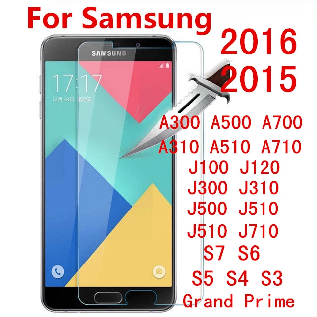 Защитная пленка для экрана закаленное стекло Samsung Galaxy J1 J2 J3 J5 J7 A3 A5 A7 2016 Grand Prime G530 S7
