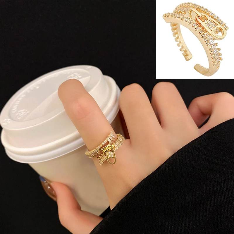 Zipper Design Shape Zircon Gold Opening Rings Neo Gothic Girls Fashion Jewelry Wedding Set Accessories For Woman 2021 New
Zipper Design Shape Zircon Gold Opening Rings Neo Gothic Girls Fashion Jewelry Wedding Set Accessories For Woman 2021 New