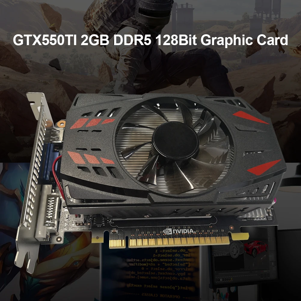 Видеокарта GTX550TI 2 Гб 128 бит DDR5 графические карты PCI-Express2.0 VGA DVI для настольных игр