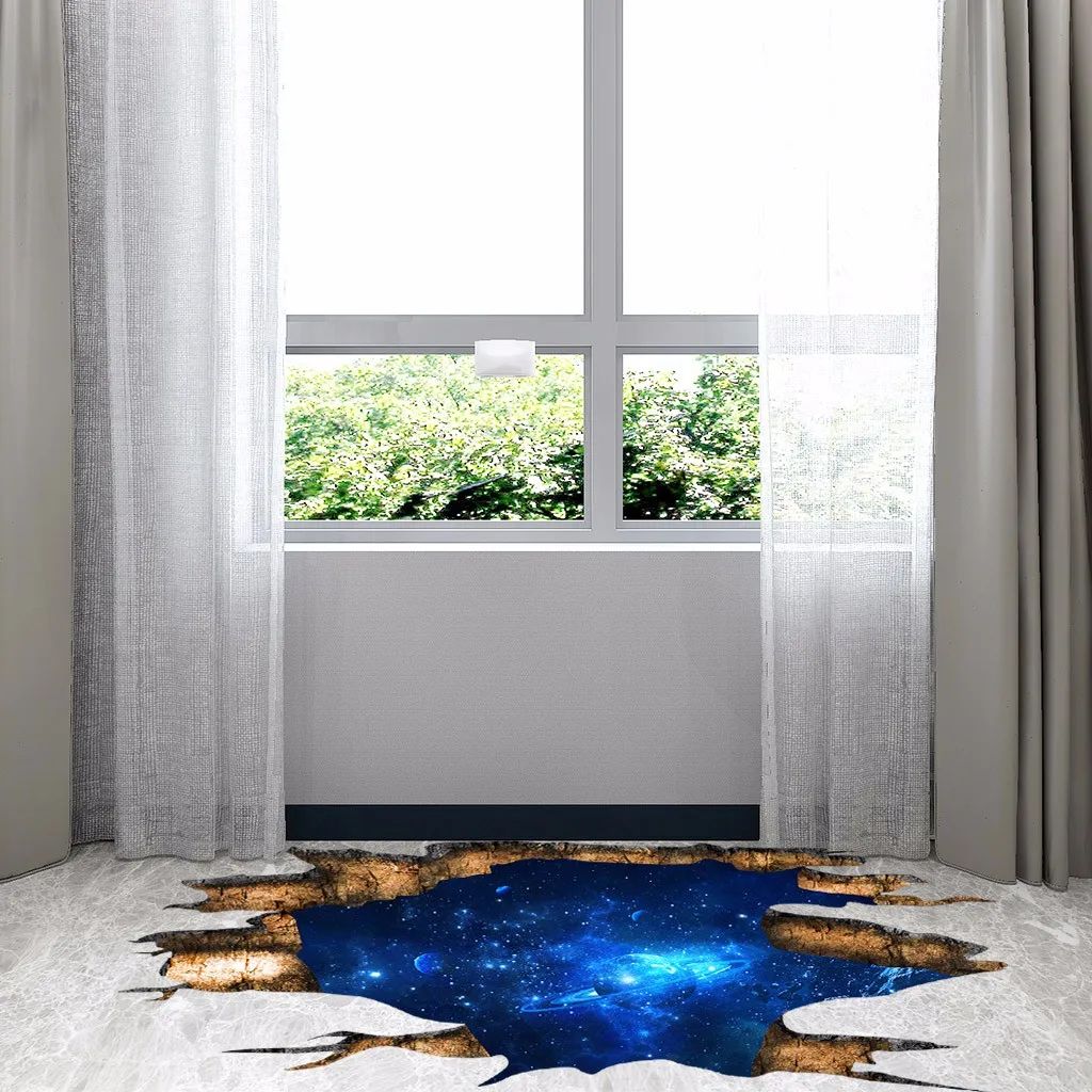 3D наклейки на стену эффект планеты космической Галактики постер модное