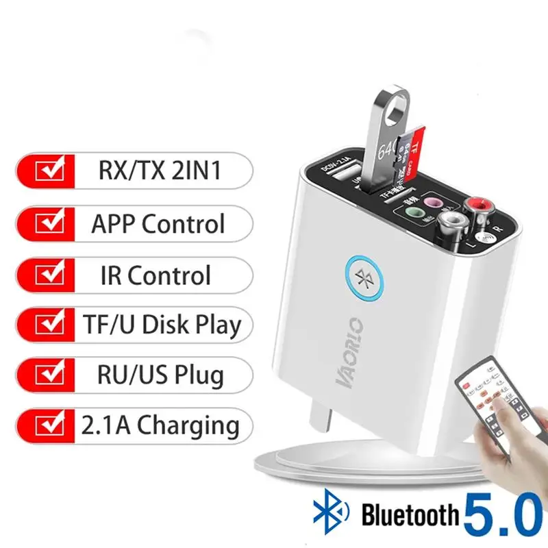 Bluetooth 5.0 Dongle Receiver Transmitter Wireless Stereo Audio Adapter TF/U Disk Play USB Quick Charging Smart APP Control
Bluetooth 5.0 Dongle Receiver Transmitter Wireless Stereo Audio Adapter TF/U Disk Play USB Quick Charging Smart APP Control