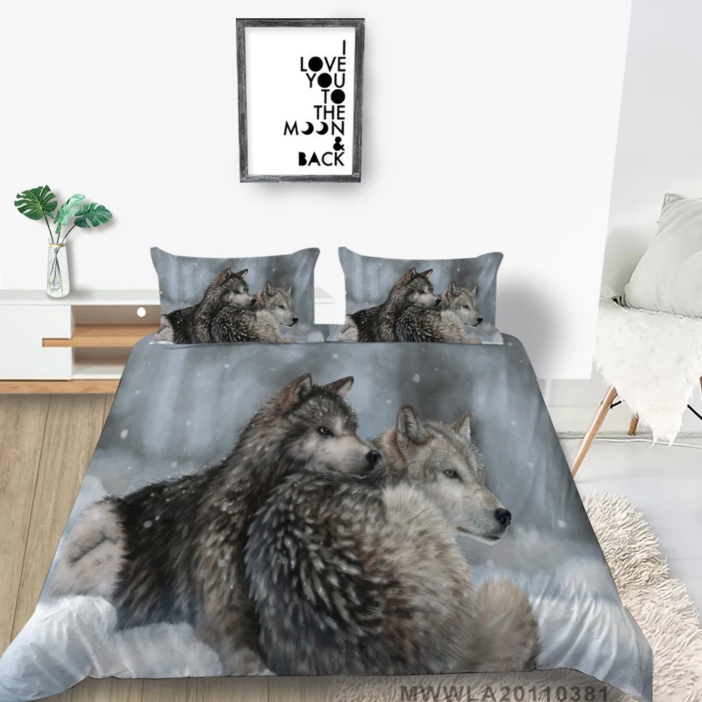 3D Design Wolf Pattern Bedding Sets Pillow Duvet Quilt Cover Set King Full Single Size Home Textile For All Seasons
3D Design Wolf Pattern Bedding Sets Pillow Duvet Quilt Cover Set King Full Single Size Home Textile For All Seasons