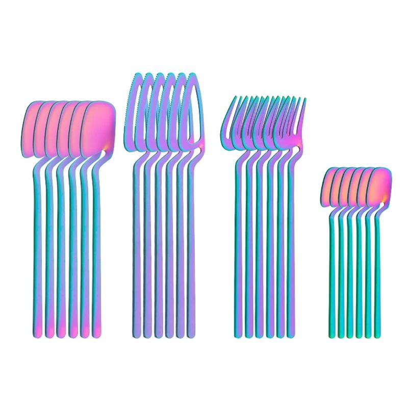 6Set/24PCS 304 Stainless Steel Dessert Hanging Cup Cutlery Set Spoon Knife Fork Set Dinner Tableware Bar Kitchen Flatware Set
6Set/24PCS 304 Stainless Steel Dessert Hanging Cup Cutlery Set Spoon Knife Fork Set Dinner Tableware Bar Kitchen Flatware Set