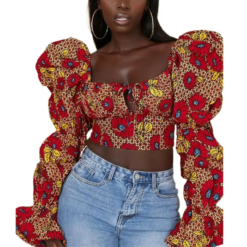 Women's Printed Flowers Clothing Long Puff Sleeves 2021 Summer Ladies Top Casual Sheath Slim Crop Tops Fashion Female T-Shirt
Women's Printed Flowers Clothing Long Puff Sleeves 2021 Summer Ladies Top Casual Sheath Slim Crop Tops Fashion Female T-Shirt