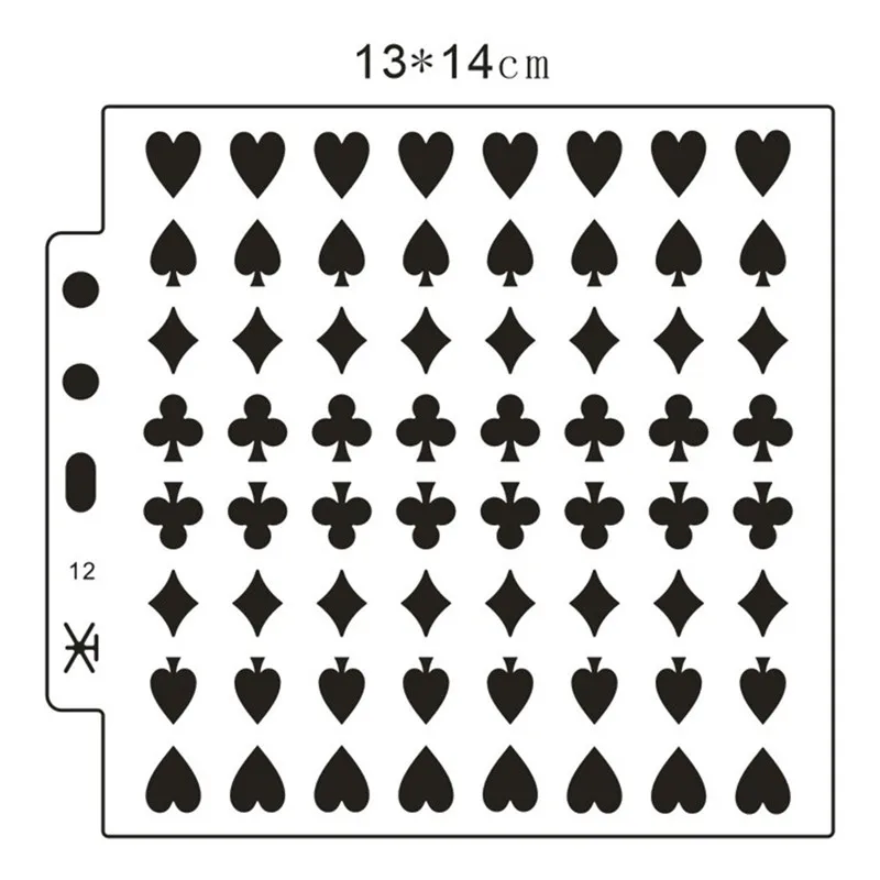 Playing Cards Suit Hollow Spray Masked DIY Scrapbooking Manual Painting Drawing Masked Template Handbooking Stencil
Playing Cards Suit Hollow Spray Masked DIY Scrapbooking Manual Painting Drawing Masked Template Handbooking Stencil