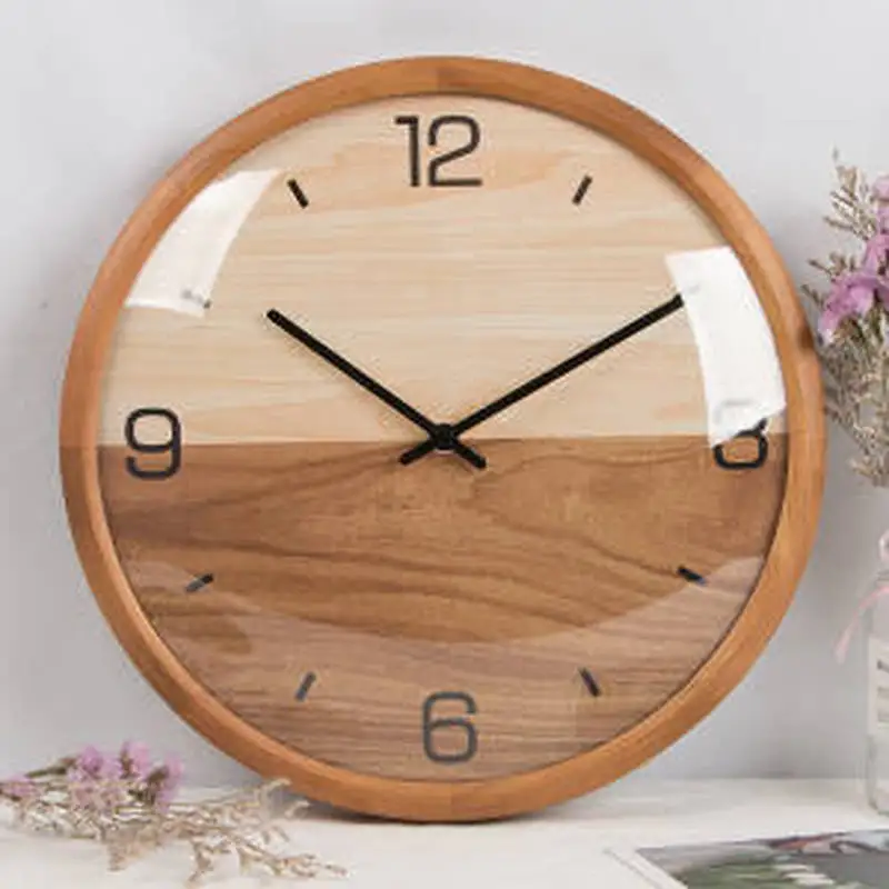 Solid Wood Living Room Creative Clock Modern Minimalist Mute Quartz Clock Punch-free Wall Clock Round Clock Fashion Wall Watch
Solid Wood Living Room Creative Clock Modern Minimalist Mute Quartz Clock Punch-free Wall Clock Round Clock Fashion Wall Watch