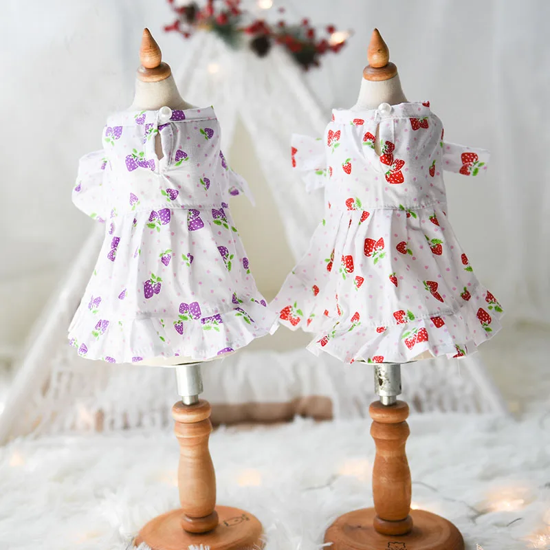 2021 Summer Puppy Dog 100% Cotton Princess Dress Fashion Colorful Flower Strawberry Print Dog Clothes Coat Dress Chihuahua Teddy
2021 Summer Puppy Dog 100% Cotton Princess Dress Fashion Colorful Flower Strawberry Print Dog Clothes Coat Dress Chihuahua Teddy