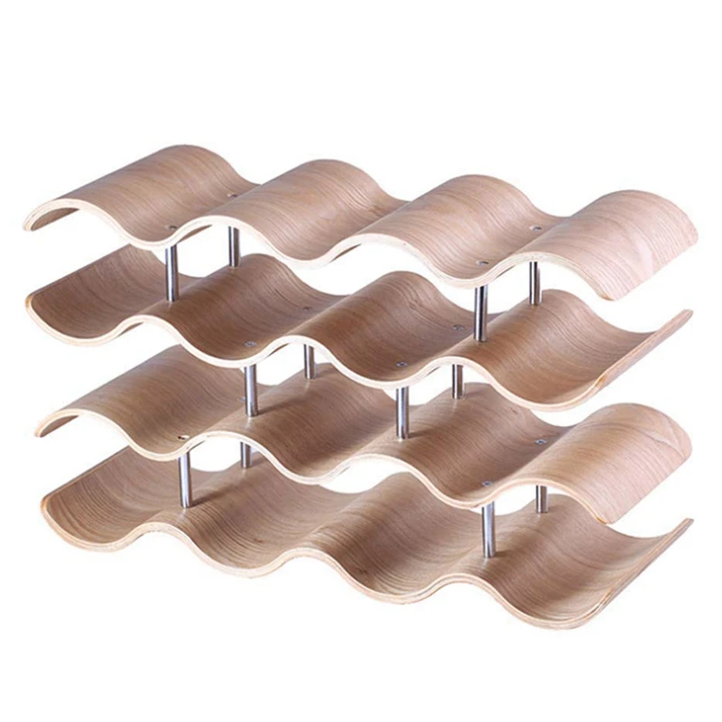 ELEG-Wooden Wave Wine Rack/Creative Home Grape Wine Shelf Wine Cabinet/Solid Wood Bottle Rack (4 Layers 42.5x15.5x24Cm)
ELEG-Wooden Wave Wine Rack/Creative Home Grape Wine Shelf Wine Cabinet/Solid Wood Bottle Rack (4 Layers 42.5x15.5x24Cm)