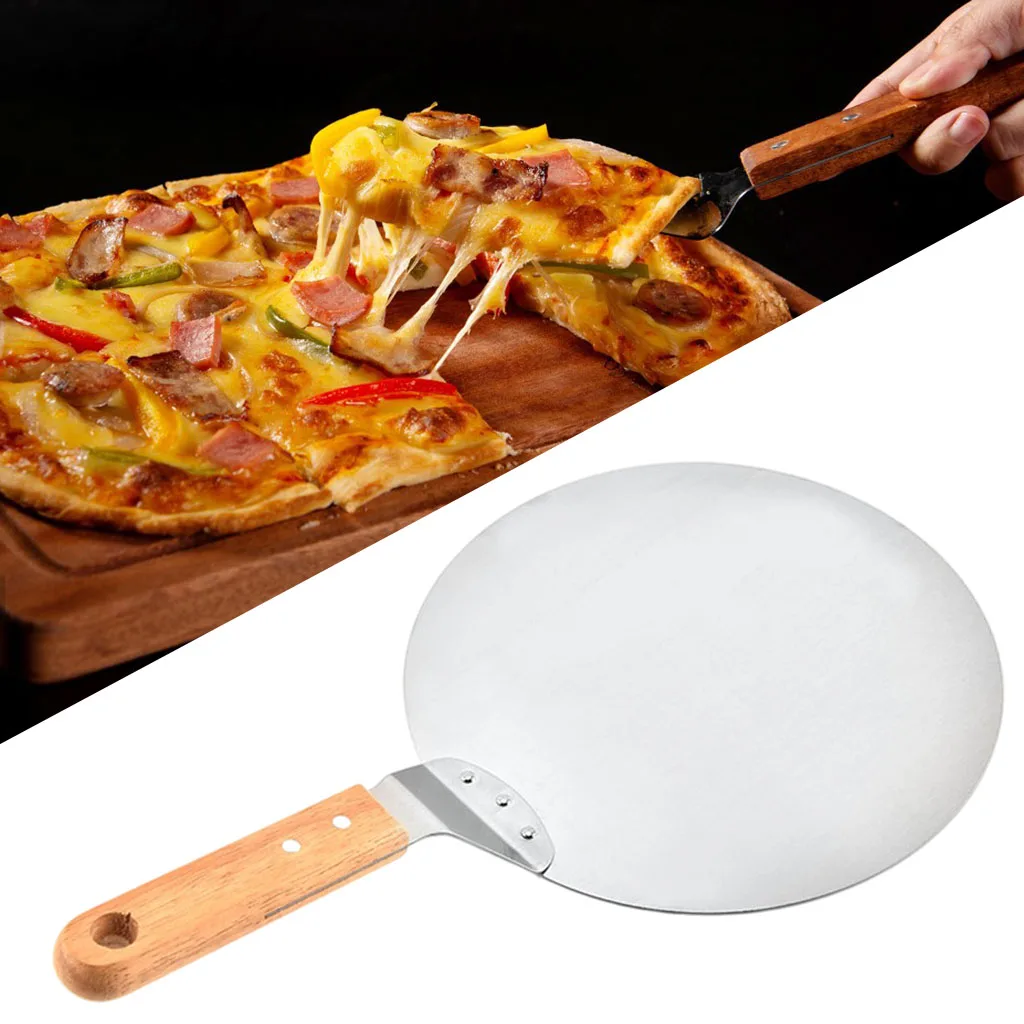 Pizza Shovel Anti-scalding Handle Cake Shovel Pizza Peel Round Stainless Steel Non-stick Pizza Paddle Spatula Baking Tool 
Pizza Shovel Anti-scalding Handle Cake Shovel Pizza Peel Round Stainless Steel Non-stick Pizza Paddle Spatula Baking Tool