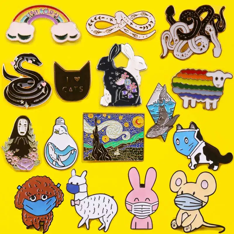 Anime Badges on Backpack Van Gogh Badge Pins Funny Enamel Pins Jewelry Cartoon Masked Animal Badges For Clothes LGBTAccessories
Anime Badges on Backpack Van Gogh Badge Pins Funny Enamel Pins Jewelry Cartoon Masked Animal Badges For Clothes LGBTAccessories