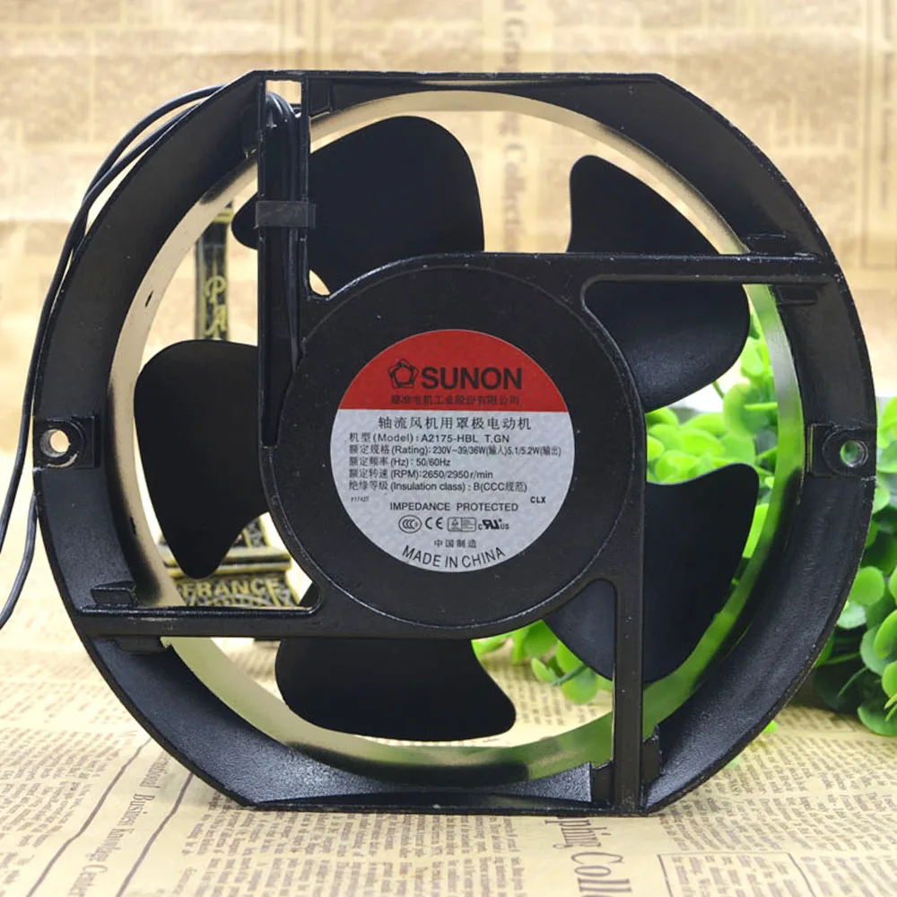 For Sunon fan A2175-HBL T.GN 17CM 17*15*51MM 1751 230V Fans 
For Sunon fan A2175-HBL T.GN 17CM 17*15*51MM 1751 230V Fans