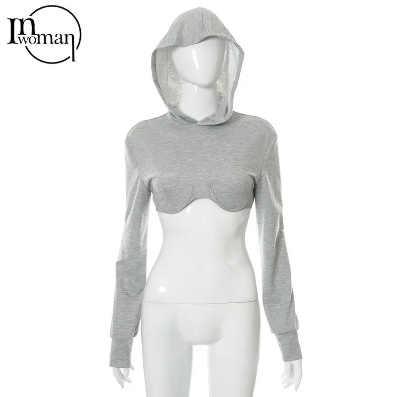 Inowman Autumn 2021 New Sexy Basic Hooded For Women Leisure Female winter Solid Colour Casual SweatshirtHip Pop Tops Crop Top
Inowman Autumn 2021 New Sexy Basic Hooded For Women Leisure Female winter Solid Colour Casual SweatshirtHip Pop Tops Crop Top
