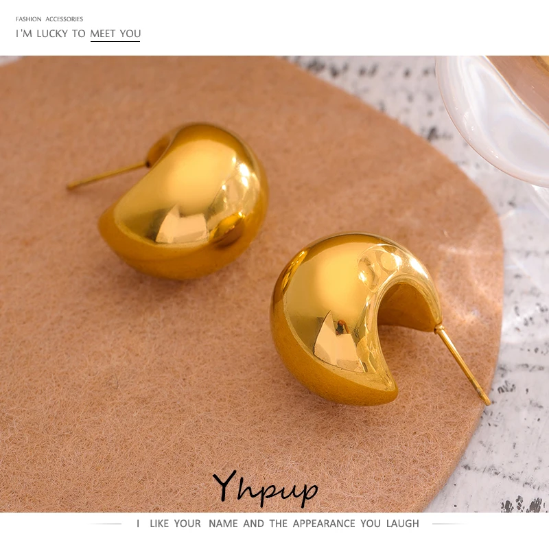Yhpup Stainless Steel Chunky Stud Earrings for Women Statement Metal Texture Golden Geometric Unusual Earrings Gift Female
Yhpup Stainless Steel Chunky Stud Earrings for Women Statement Metal Texture Golden Geometric Unusual Earrings Gift Female