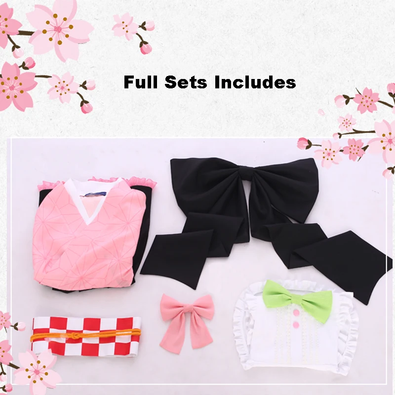 Anime Comic Demon Slayer Kimetsu no Yaiba Cosplay Costumes Kamado Nezuko Cosplay Costume maid outfit apron dress pink Wears 
Anime Comic Demon Slayer Kimetsu no Yaiba Cosplay Costumes Kamado Nezuko Cosplay Costume maid outfit apron dress pink Wears