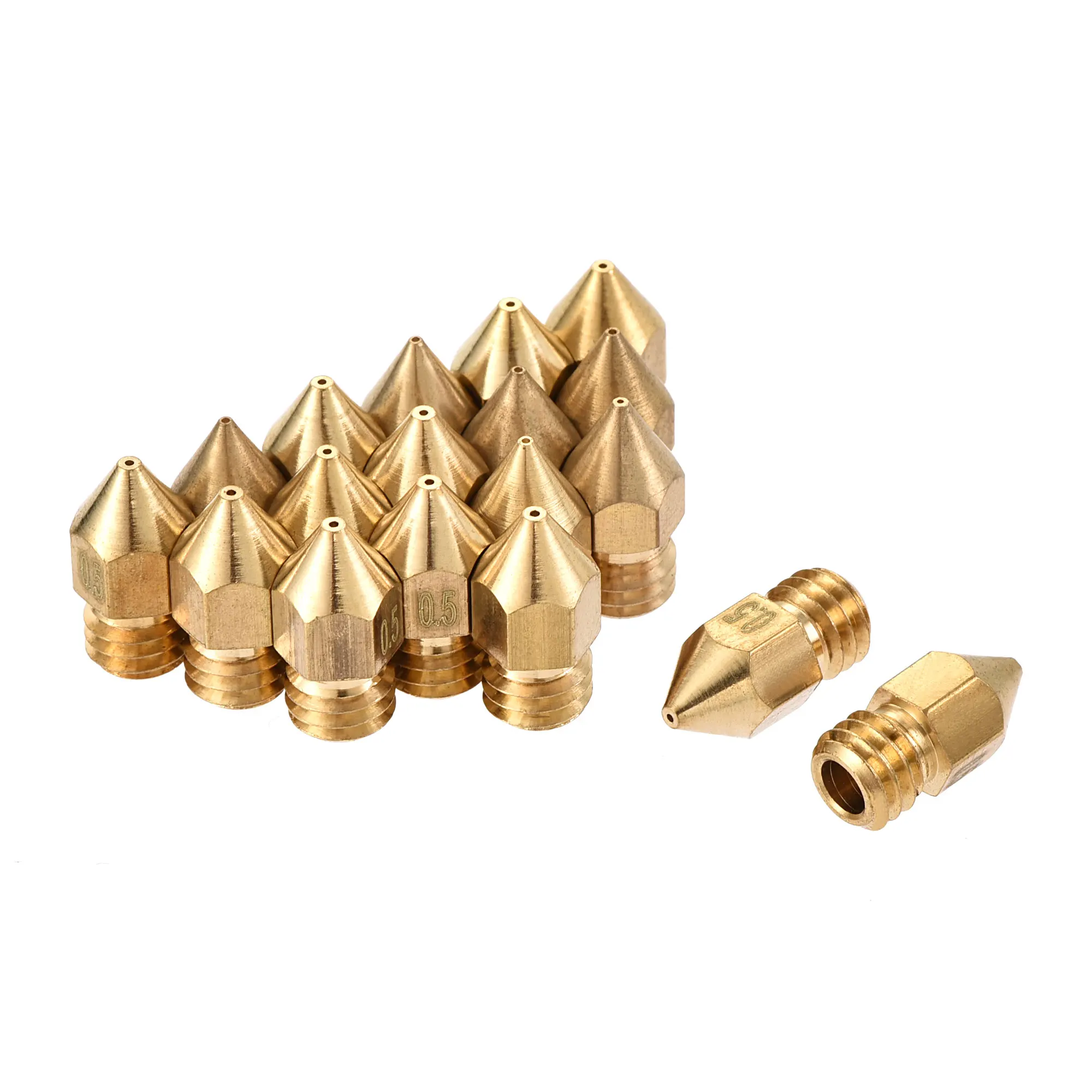 Uxcell 0.5mm 3D Printer Nozzle, 18pcs M6 Thread for MK8 3mm Extruder Print, Brass
Uxcell 0.5mm 3D Printer Nozzle, 18pcs M6 Thread for MK8 3mm Extruder Print, Brass