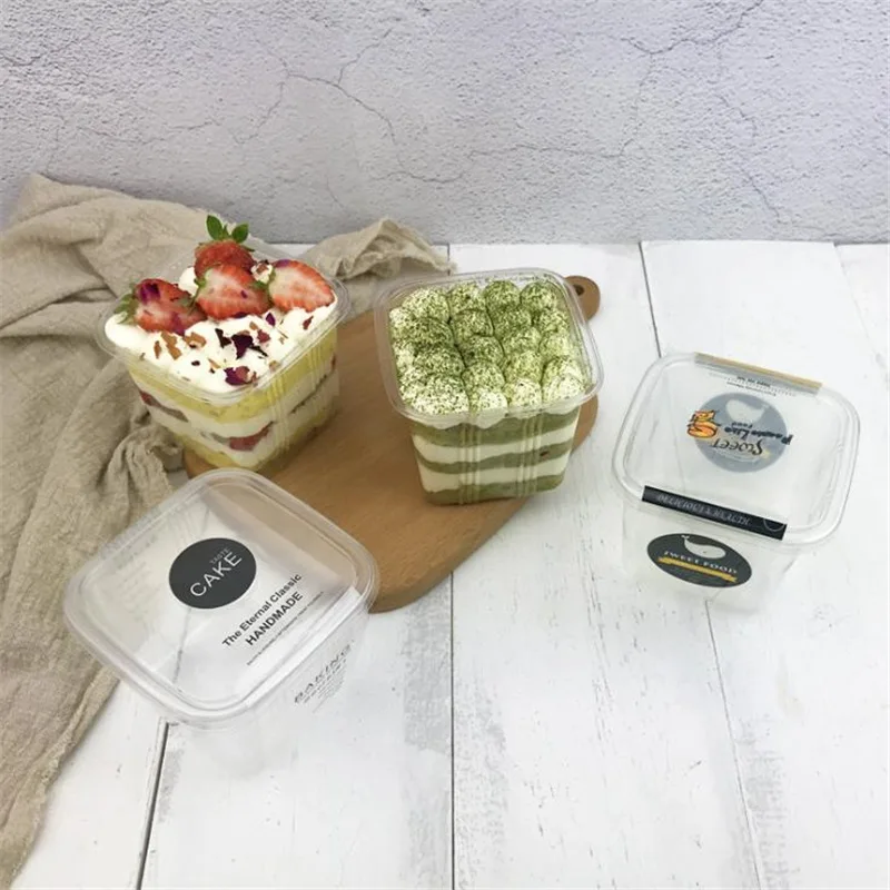 50sets Square Plastic Melaleuca Cake Mousse Packing Cake Box Disposable Transparent Dessert PET Cup Favors Boxes Supplies 400ML
50sets Square Plastic Melaleuca Cake Mousse Packing Cake Box Disposable Transparent Dessert PET Cup Favors Boxes Supplies 400ML