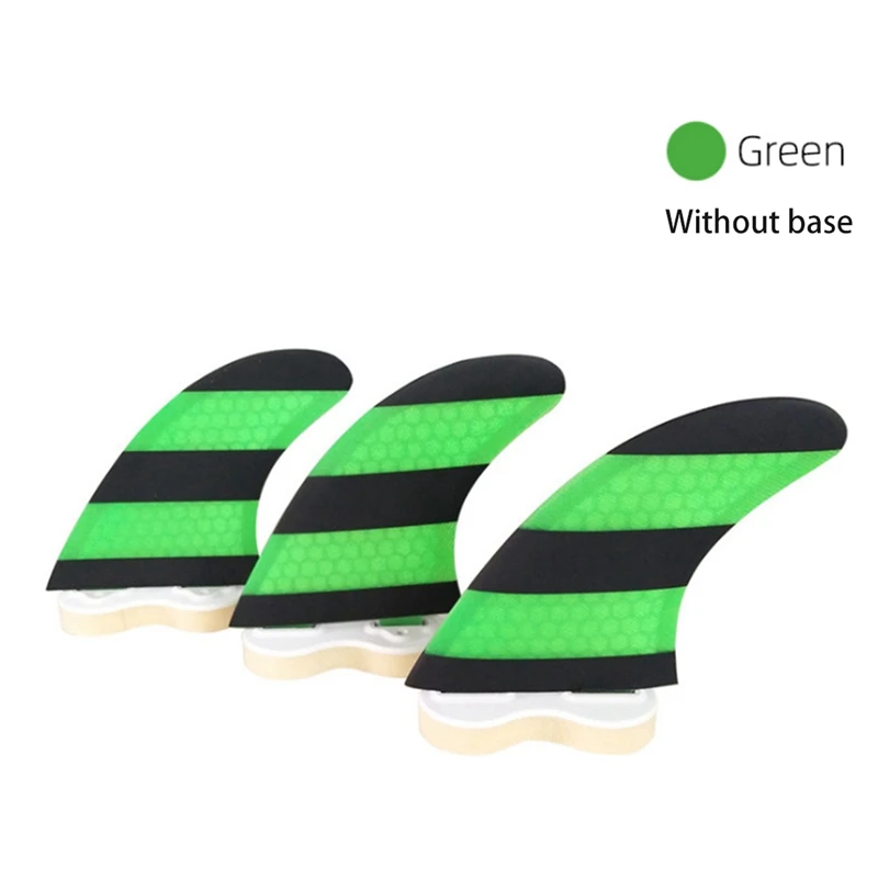 3Pcs Surfboard Tri Fin for FCS G5 Size 3 Fins Surfboard Tail Fin ( Green)