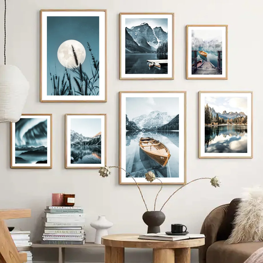 Mountain River Lake Pier Boat Wild Grass Moon Nordic Poster Wall Art Print Canvas Painting Decoration Pictures For Living Room
Mountain River Lake Pier Boat Wild Grass Moon Nordic Poster Wall Art Print Canvas Painting Decoration Pictures For Living Room