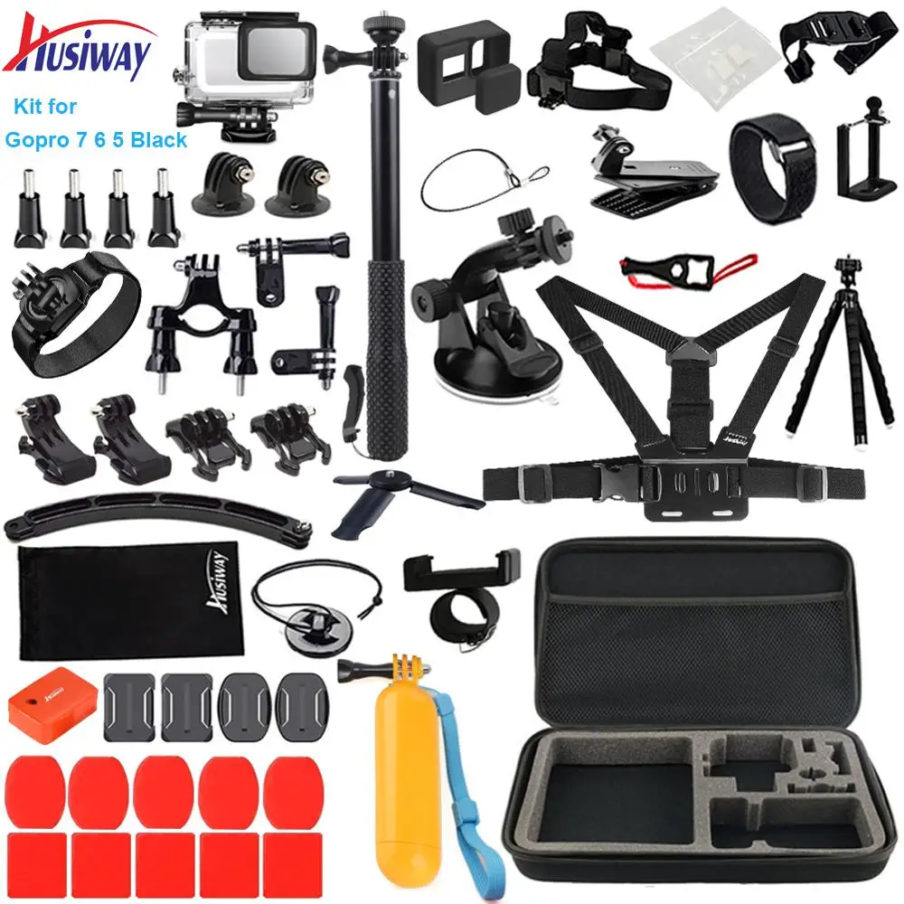 Husiway Accessories Set for Gopro hero 8 7 6 5 Black Gopro8 Hero8 Waterproof Housing Silicone Case Screen Lens Protector 57A
Husiway Accessories Set for Gopro hero 8 7 6 5 Black Gopro8 Hero8 Waterproof Housing Silicone Case Screen Lens Protector 57A
