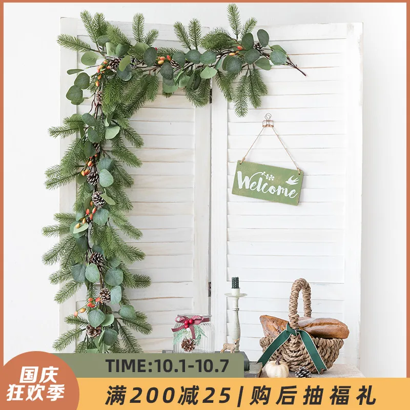 Flower rattan decoration material simulation pine branch long strip plant green leaf shading winding Christmas window layout
Flower rattan decoration material simulation pine branch long strip plant green leaf shading winding Christmas window layout