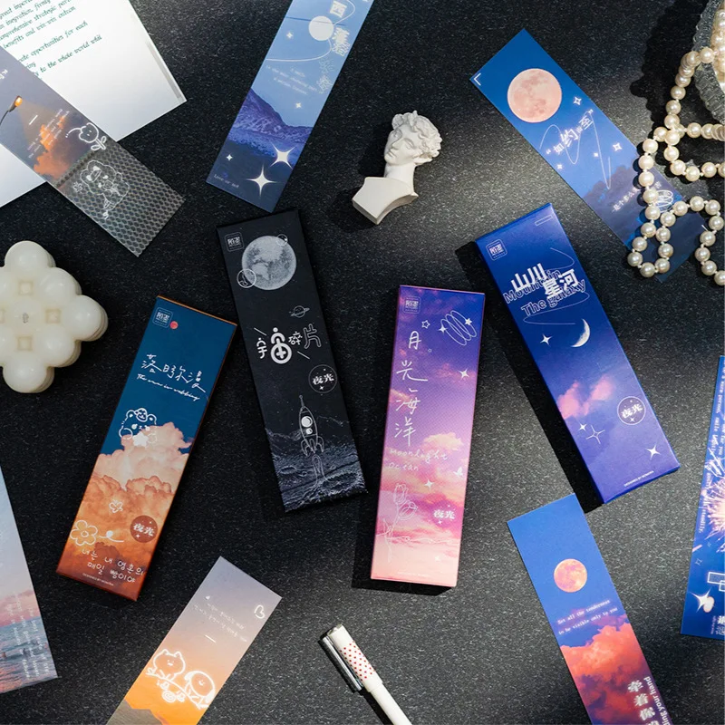 30 Sheets Glitter Sunset Galaxy Luminous Bookmarks for Reading Page Scrapbooking Decoration Student School Supplies
30 Sheets Glitter Sunset Galaxy Luminous Bookmarks for Reading Page Scrapbooking Decoration Student School Supplies