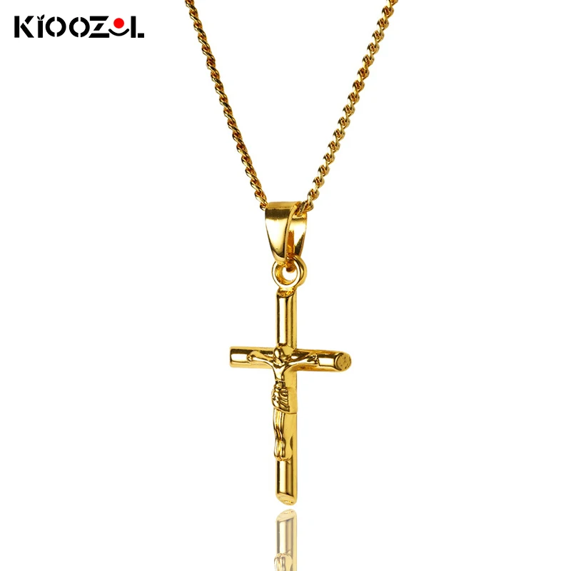 KIOOZOL Christianity Jesus Cross Pendant Stainless Steel Gold Silver Color Necklace For Men Classic Necklace Jewelry 301 KO2
KIOOZOL Christianity Jesus Cross Pendant Stainless Steel Gold Silver Color Necklace For Men Classic Necklace Jewelry 301 KO2