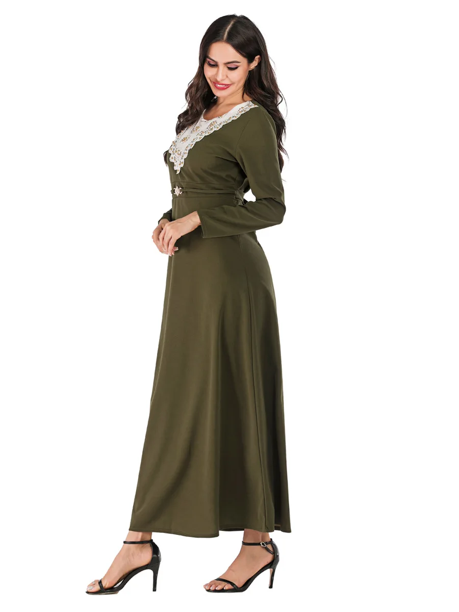 arab muslim women dress moroccan kaftan a-line maxi vestidos Elegant round Neck Lace Beaded Slim abaya isalmic clothing ropa
arab muslim women dress moroccan kaftan a-line maxi vestidos Elegant round Neck Lace Beaded Slim abaya isalmic clothing ropa