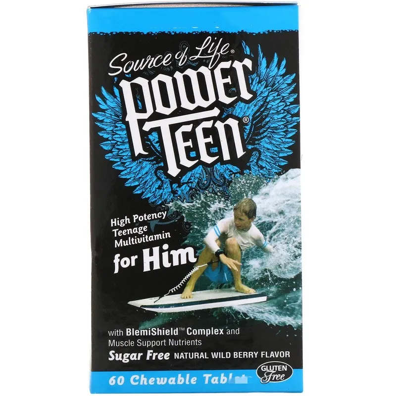 

Source of Life, Power Youth, For Him, Sugar-Free, Natural Wild Berry Flavor, 60 pieces