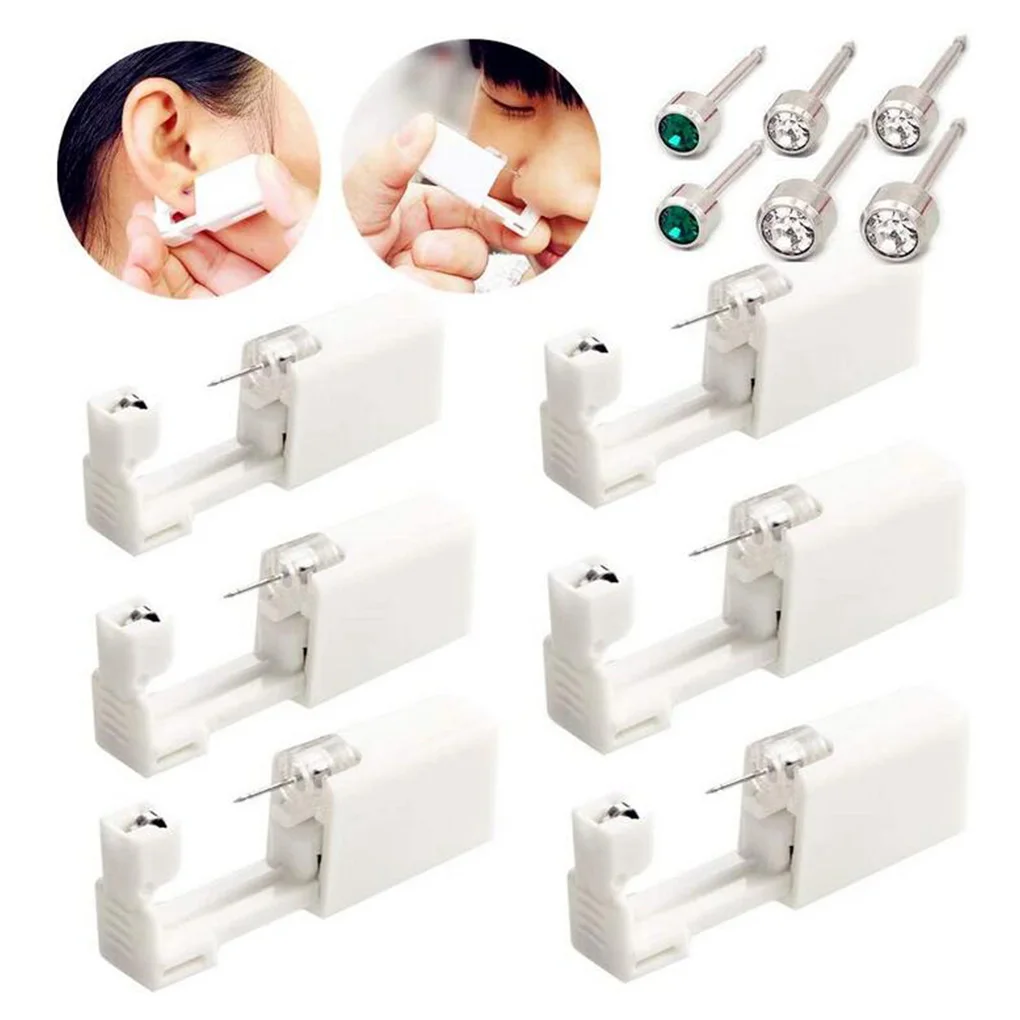 6 Pcs/set Disposable Sterile Ear Piercing Unit Cartilage Tragus Helix Piercing Gun NO PAIN Piercer Tool Machine Kit Stud DIY
6 Pcs/set Disposable Sterile Ear Piercing Unit Cartilage Tragus Helix Piercing Gun NO PAIN Piercer Tool Machine Kit Stud DIY