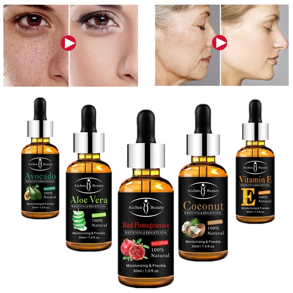 

30ml Serum Series Vitamin E Whitening Moisturizing Essence Aloe Vera Nourish Anti-Aging Firm Soothing Repair Essential Face