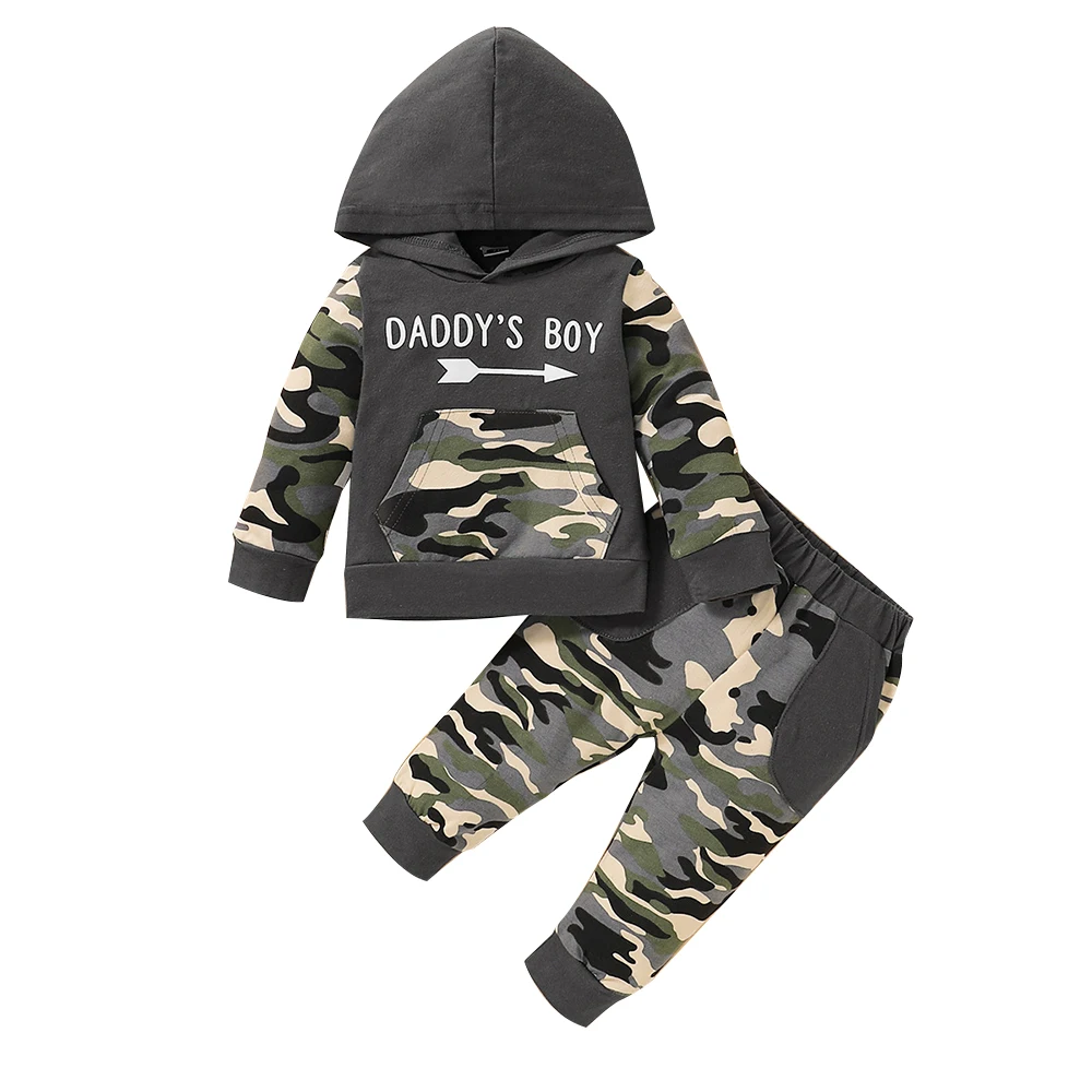 Newborn Baby Boys Pullover Pockets Casual 2 Piece Knitted Hooded Camouflage Printing Cotton Spring Autumn Long Sleeve Hoodie
Newborn Baby Boys Pullover Pockets Casual 2 Piece Knitted Hooded Camouflage Printing Cotton Spring Autumn Long Sleeve Hoodie