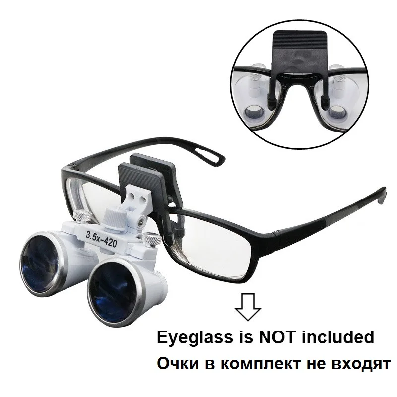 Dental Loupes with Clip Binocular 3.5X Magnifying Glass for Dental Beauty Binocular Magnifier 420 mm Working Distance Zoom Tool
Dental Loupes with Clip Binocular 3.5X Magnifying Glass for Dental Beauty Binocular Magnifier 420 mm Working Distance Zoom Tool