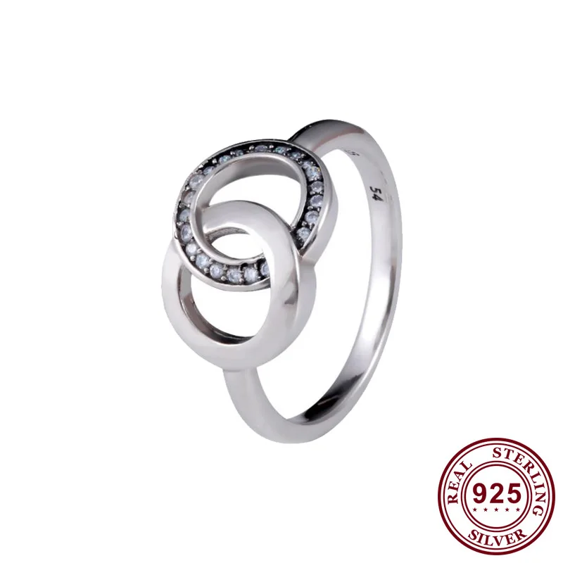 Original 925 Sterling Silver Pan Ring Shiny Double Circle With Crystal Cz Ring For Women Wedding Party Fashion Jewelry
Original 925 Sterling Silver Pan Ring Shiny Double Circle With Crystal Cz Ring For Women Wedding Party Fashion Jewelry