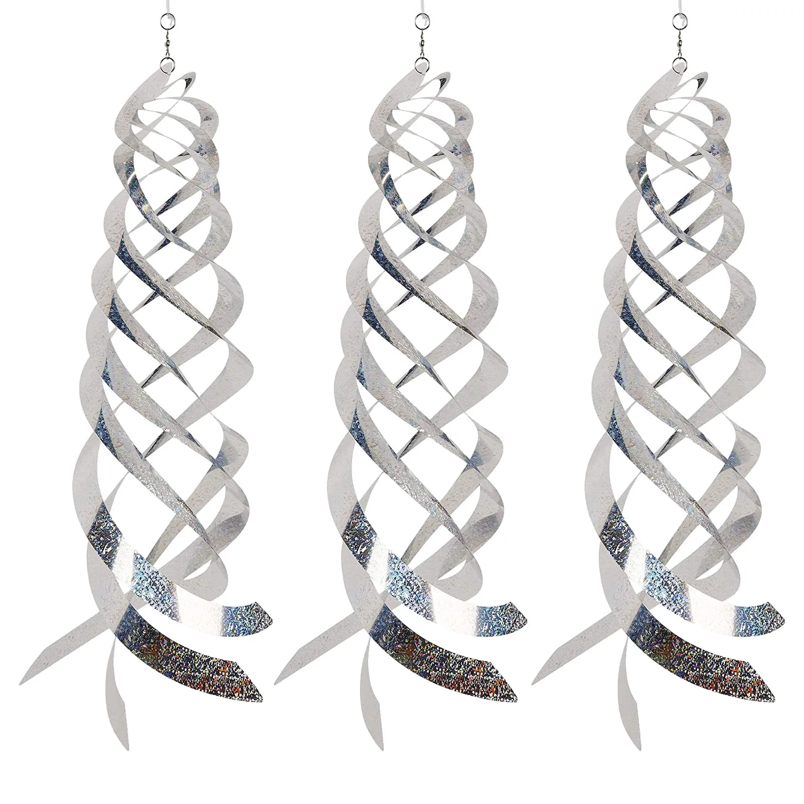 Bird Repellentee Spiral Reflectors Silver Hanging Deterrentee Device Deterrant For Garden Party Lawn Decor Agriculture Supplies 
Bird Repellentee Spiral Reflectors Silver Hanging Deterrentee Device Deterrant For Garden Party Lawn Decor Agriculture Supplies