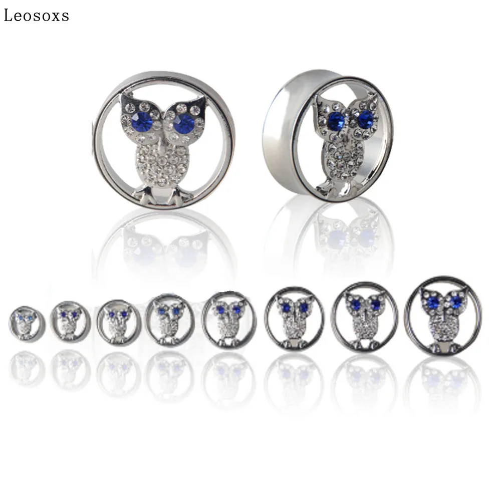 Leosoxs 2Pcs Stainless Steel Hollow Owl Crystals Ear Gauges Plugs Tunnels Expanders Ear Stretchers Piercing Jewelry
Leosoxs 2Pcs Stainless Steel Hollow Owl Crystals Ear Gauges Plugs Tunnels Expanders Ear Stretchers Piercing Jewelry
