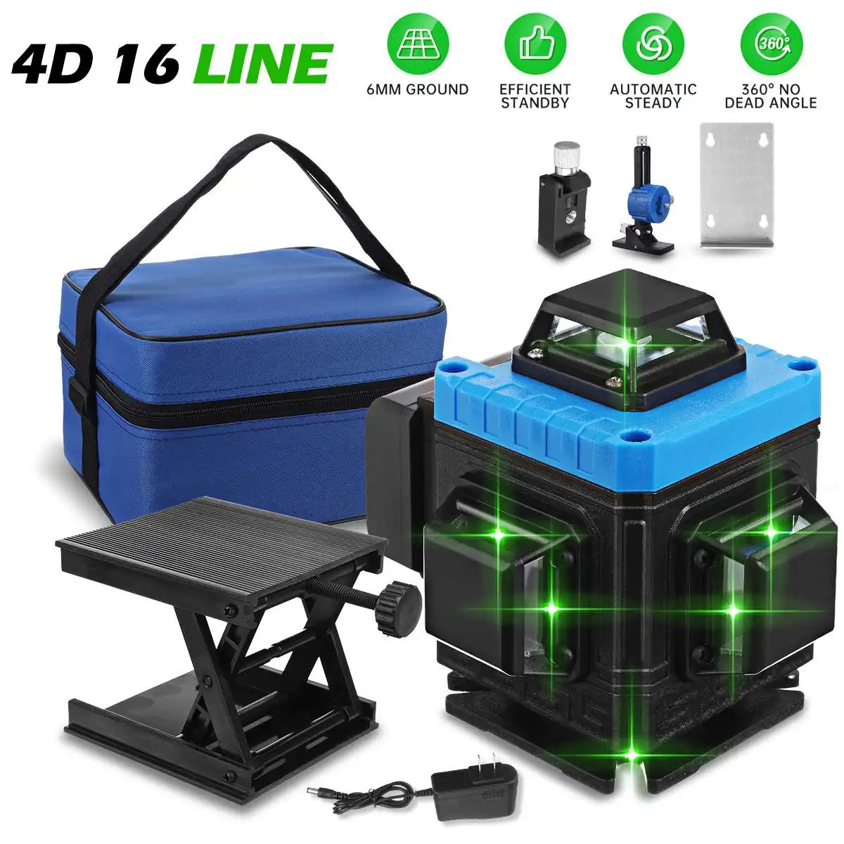 Laser Level 16 Lines 4D Green Light LED Display Auto Self Leveling 360° Laser Levels Horizontal Vertical Cross Measuring Tool
Laser Level 16 Lines 4D Green Light LED Display Auto Self Leveling 360° Laser Levels Horizontal Vertical Cross Measuring Tool