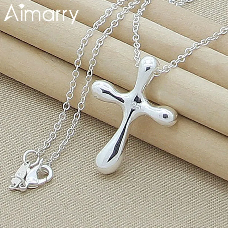Aimarry 925 Sterling Silver Charm Cross Pendant Necklace For Women Men Fashion Jewelry Party Engagement Wedding Gifts
Aimarry 925 Sterling Silver Charm Cross Pendant Necklace For Women Men Fashion Jewelry Party Engagement Wedding Gifts