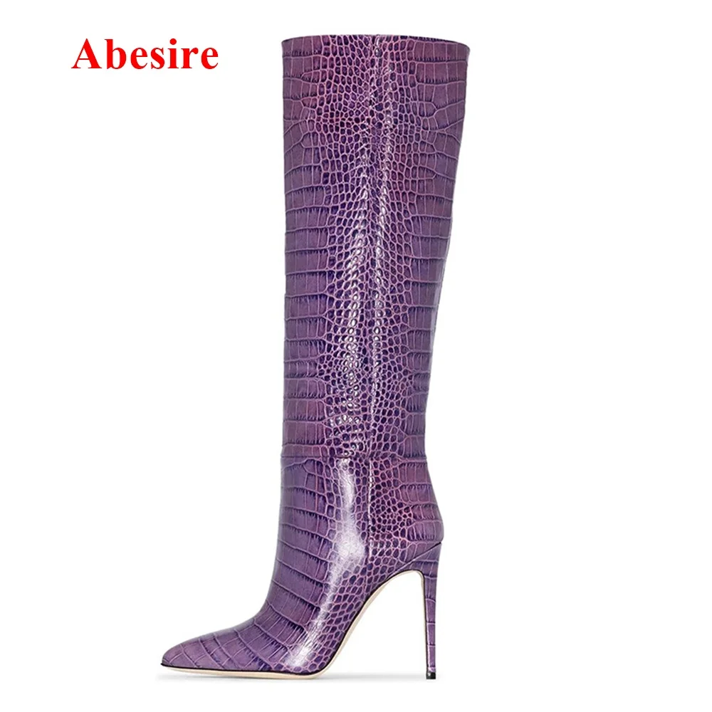 Pointed Toe Stone Pattern Boots Knee High Thin Heel Boots Purple Orange New Arrival Fashion Women Winter Boots Sleeve Big Size
Pointed Toe Stone Pattern Boots Knee High Thin Heel Boots Purple Orange New Arrival Fashion Women Winter Boots Sleeve Big Size