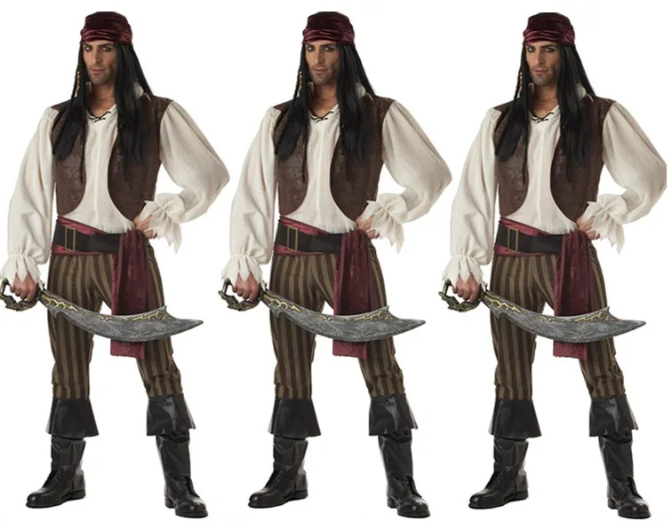 Костюм для косплея и представлений на Хэллоуин костюм пиратского Джека взрослых